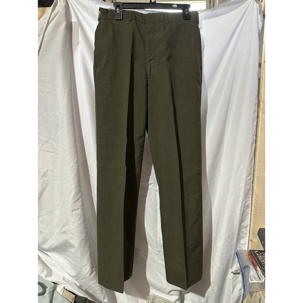 Vintage Military Wool Pants Mens 32L Serge Green Trousers Type 2 Class 9 Outdoor